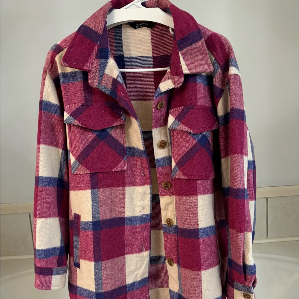 Member’s Mark pink plaid shacket